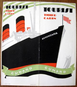 Cunard / Anchor Lines - - Tourist Third Cabin Brochure,  1928