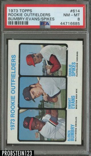 1973 Topps 614 Dwight Evans Boston Red Sox Rc Rookie Psa 8 Nm - Mt