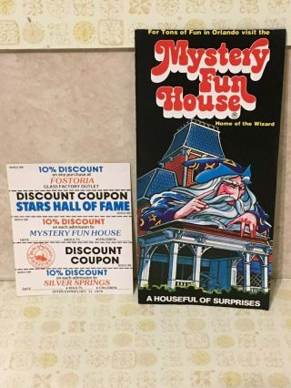 Vintage Brochure Mystery Fun House & Coupons Orlando,  Fl