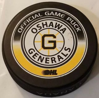 Oshawa Generals Ohl Oha Official Game Puck Made In Canada Lindsay Hockey Ad