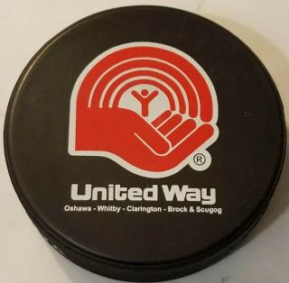 OSHAWA GENERALS OHL OHA OFFICIAL GAME PUCK MADE IN CANADA LINDSAY HOCKEY ad 2