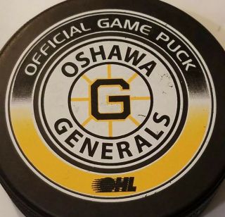 OSHAWA GENERALS OHL OHA OFFICIAL GAME PUCK MADE IN CANADA LINDSAY HOCKEY ad 3