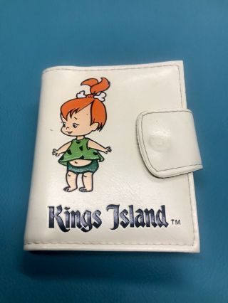 Vintage Kings Island Amusement Park Flintstone Pebbles Vinyl Souvenier Wallet