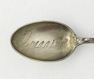 Denver Colorado Souvenir Spoon - Sterling Silver Floral Vintage Collector ' s 2