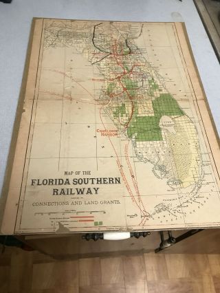 1883 Map Of The Florida Southern Railway Railroad