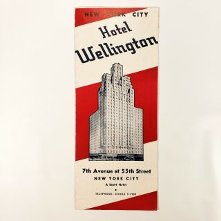 1940s Hotel Wellington Vintage Travel Brochure York City Nyc Ny 7th Avenue
