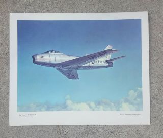 Vintage Air Force F - 86 Sabre Jet Poster From North American Aviation