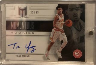 Trae Young 2018 - 19 Chronicles Momentum Rookie On Card Auto Autograph 25/99