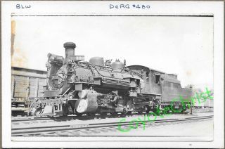 Vintage Real Photo Denver Rio Grande D&rgw 480 Narrow Gauge Baldwin Locomotive A