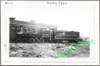 Vintage Real Photo Denver Rio Grande D&rgw 340 Narrow Gauge Baldwin Locomotive