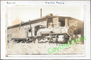 Vintage Real Photo Denver Rio Grande D&rgw 458 Narrow Gauge Baldwin Locomotive