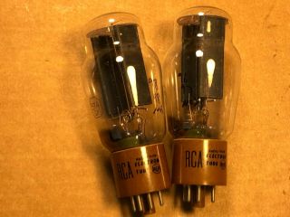 Matched Pair Nos 1958 Rca 5r4gy Tubes Test Great Smooth Black Plates D Getters