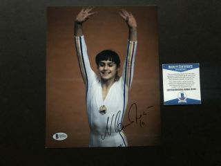 Nadia Comaneci Hot Signed Autographed Olympic 10 8x10 Photo Beckett Bas