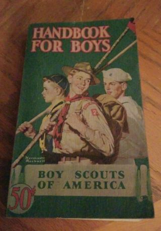 1946 Handbook For Boys Vintage Boy Scouts Of America Book Norman Rockwell Cover