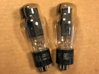 Matched Pair 1953 Rca 5u4g Tubes Test Great Coke - Bottle Black Plate 3
