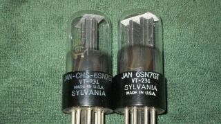 (1) Near Pair 110 Testing Sylvania 6sn7gt/vt - 231 Blackplate Audio Tubes