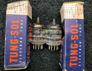 2 Nos Nib Matched Tung - Sol 2c51 396a Tubes Usa 1956