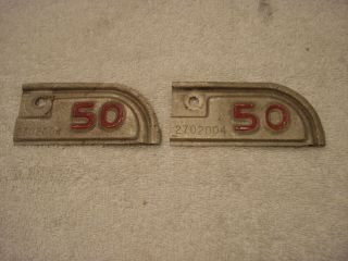 Pair 1950 Year Tags Use W/1947 California Large - Size License Plates