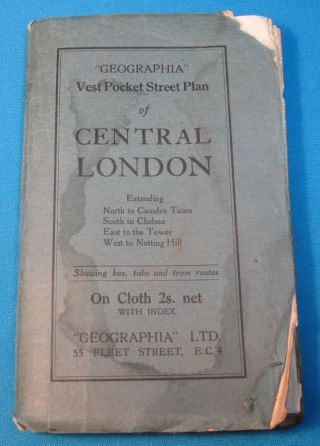 Geographia Central London Street Plan Map Guide Bus Tube Tram Route Booklet 30s
