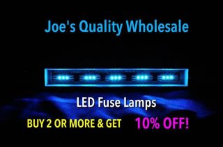 (100) Blue Fuse Lamps Leds 8v - Stereo/ 2252b/receiver/audio/2235 2285 2250/stereo