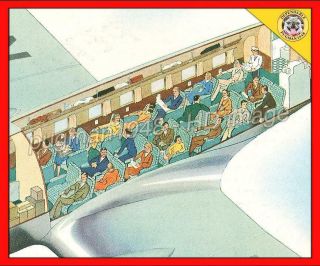 PANAGRA AIRLINES c1938 AIRLINE BROCHURE.  Detailed DC - 3 CUTAWAY.  Panagra Route 3