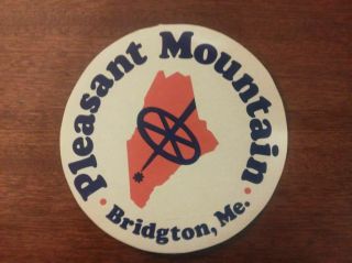 Pleasant Mountain Ski Area Maine Vintage Resort Badge Sticker Antique
