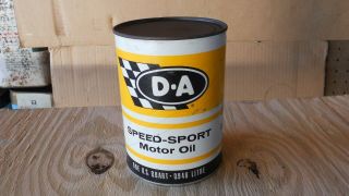 Vintage D - A Speed Sport Motor Oil Quart Oil Can Graphics