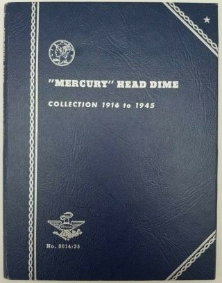 Vintage Whitman Mercury Dime Coin Folder 1916 - 1945 No Coins Very Good 9014
