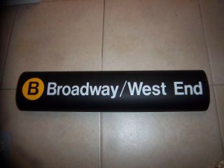 Collectible Nyc Subway Sign R - 32 Roll Sign B Broadway West End Loft Ny Train Art