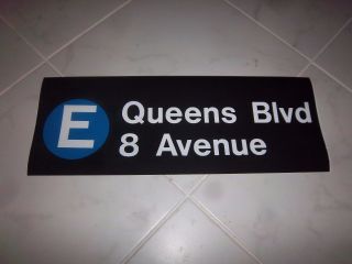 Collectible Nyc Subway Sign R32 E Train Queens Blvd 8 Ave Ny Home Roll Sign Art