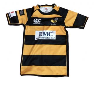 London Wasps England Cantebury Rugby Shirt Jersey Adult Small Striped Yellow ‘09