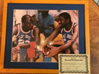 1990’s Michael Jordan And Magic Johnson Signed Autographed 16x20 Photo W/