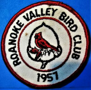 Vintage 1957 Roanoke Valley Bird Club Sew On Patch