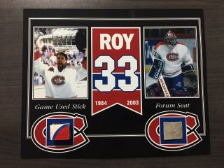 Patrick Roy Montreal Canadiens Game Stick And Forum Seat 8 X 10