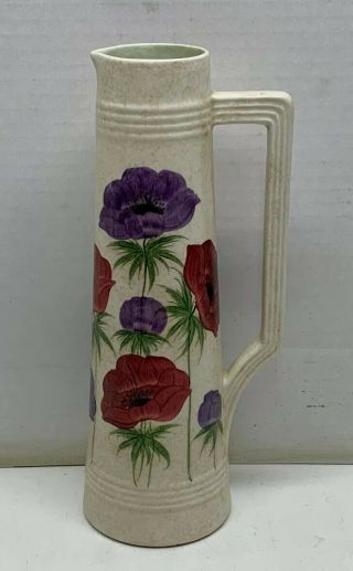 Vintage E.  Radford England Hand Painted Pottery Pitcher Vase