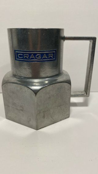 Vintage Cragar Wheels Chug - A - Lug Aluminum Lug Nut Promo Beer Mug Cup