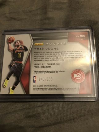Trae Young Spectra Auto /299 2