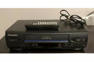 Panasonic Pv - V4022 Vcr Player Recorder W/ Remote Rca Cable Vhs Cleaned &