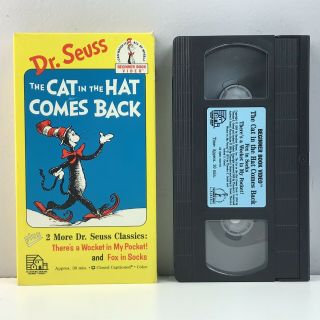 Dr.  Seuss The Cat In The Hat Comes Back Vhs Video Tape Fox Socks Wocket 1989 Vtg