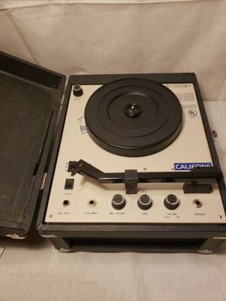 Vintage Califone 1035av Variable Speed Phonograph Record Player Turntable