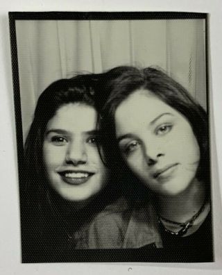 Hotties In The Photobooth,  Affectionate Young Women,  Vintage Photo Snapshot