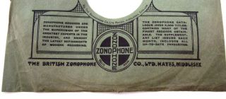 VINTAGE BRITISH ZONOPHONE CO 12 inch SLEEVE for 78 RPM RECORDS 1930 ' s 2
