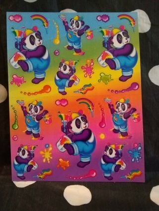 Vintage Lisa Frank Sticker Sheet S271 Painter Panda