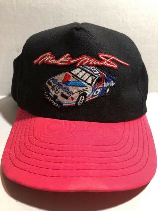 Mark Martin Snapback Vtg 6 Racing Cap / Hat Black And Red Made In The Usa