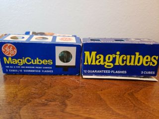 2 Boxes Vintage Ge Magicubes Flash 3 Cubes 12 Flashes For Camera Box Nib