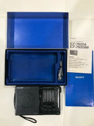 Sony Fm/mw/sw 9band Receiver Model No.  Icf - 7600a, .