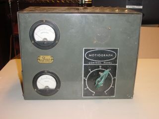 old MOTIOGRAPH Control Panel w/ Volt & Amp Meters western electric theater 2
