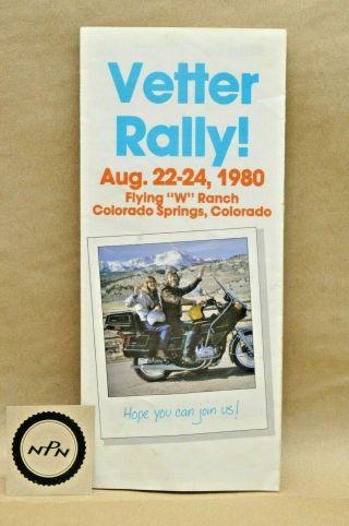 Vtg 1980 Vetter Motorcycle Fairing Rally Flying W Ranch Colorado Spring Brochure