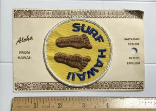 Nip Vintage Surf Hawaii Bare Feet Hawaiian Souvenir Embroidered Postcard Patch