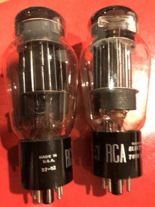2 Anos / Nib Rca 6as7g Tubes Black Plates Chromed Domed Matching Date Codes